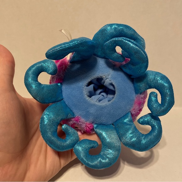 Poopchi’s Friends Purple & Pink Plush Octopus w Sparkly Aqua Blue Tentacles 16 - Picture 7 of 8